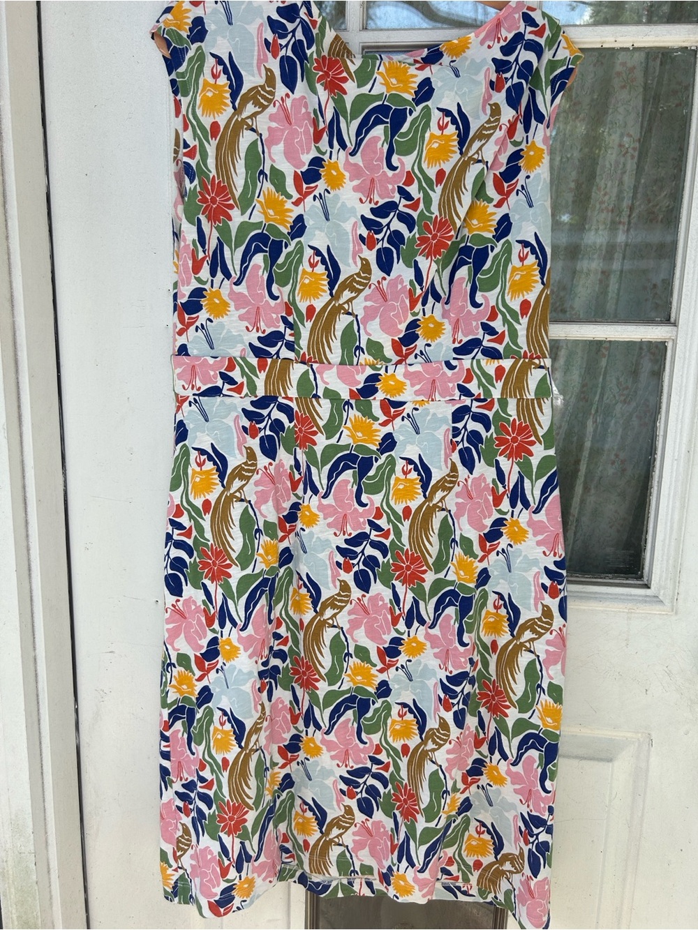 Boden Sleeveless Floral Midi Dress in Pink, Navy & Yellow - Picture 5 of 6